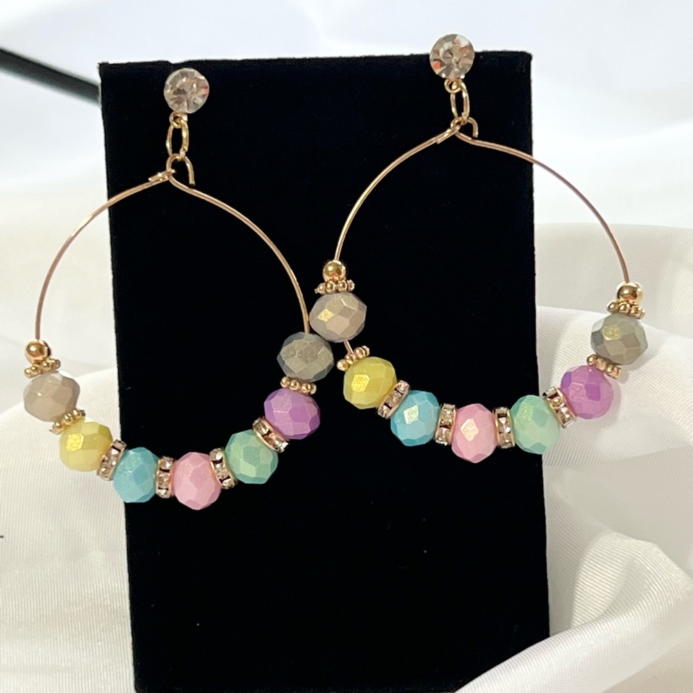 Colorful bead hoops